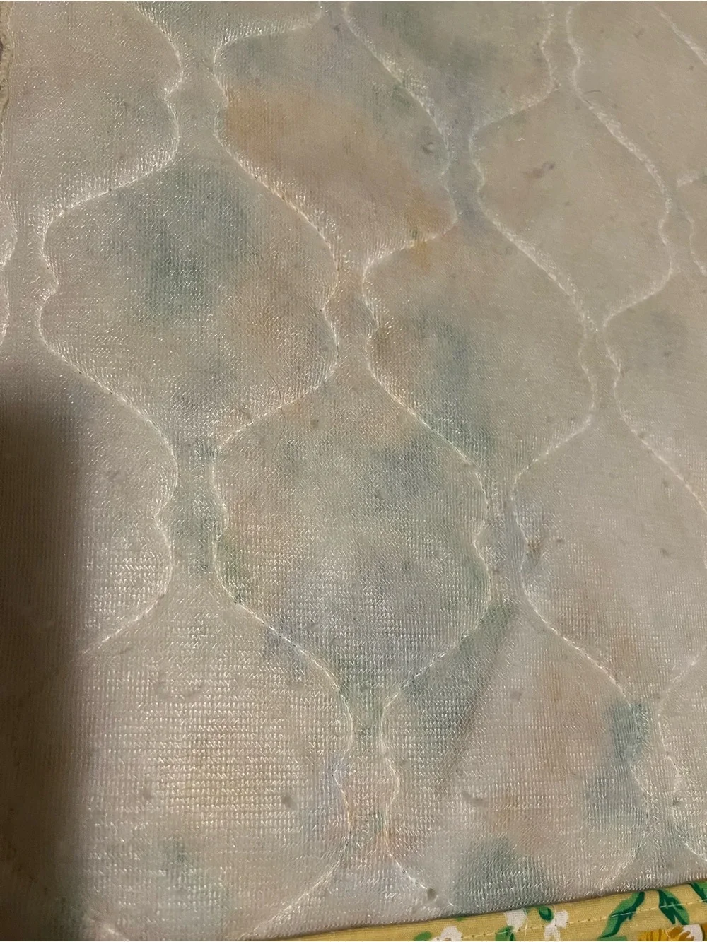 Vintage Used Floral Rhapsody Full Yellow Floral Quilt Bedspread